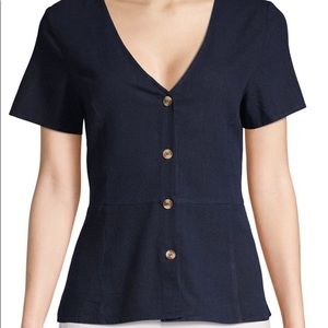 NWOT Vero Moda Navy Linen Blouse